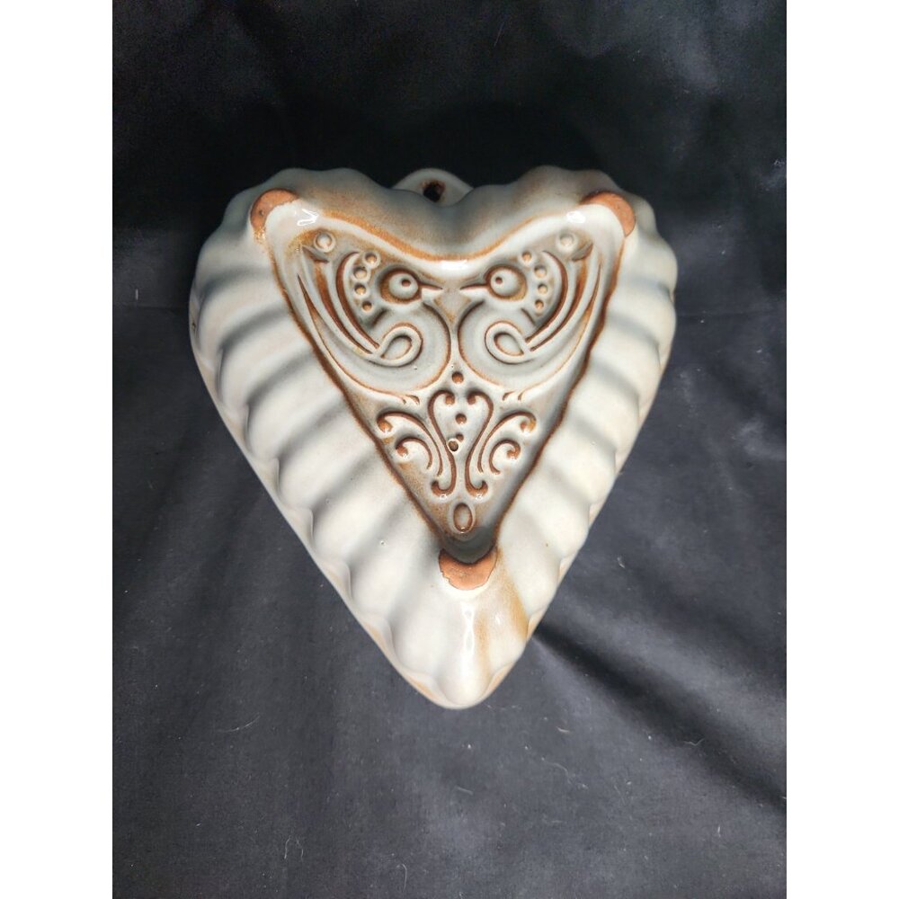VTG West German Cerabac Redware Heart Shaped Pottery Mold Scheurich Keramik